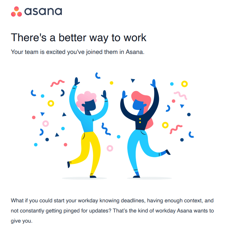 onboarding email sequence example – Asana